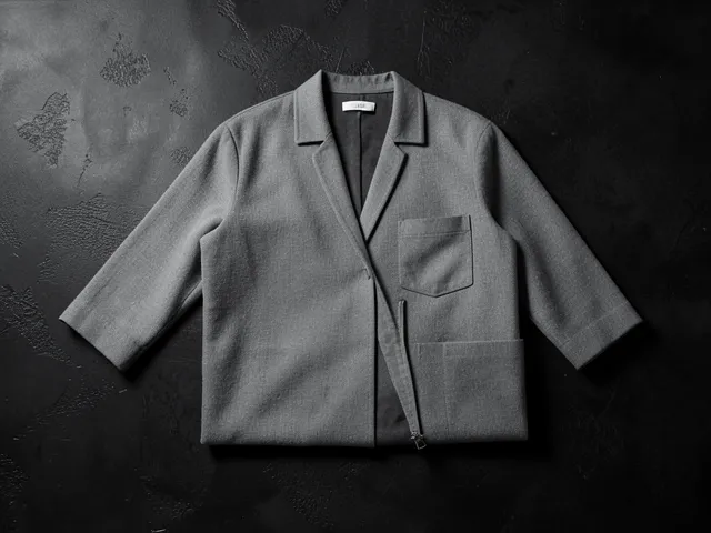 折りたたまれたグレーのジャケット